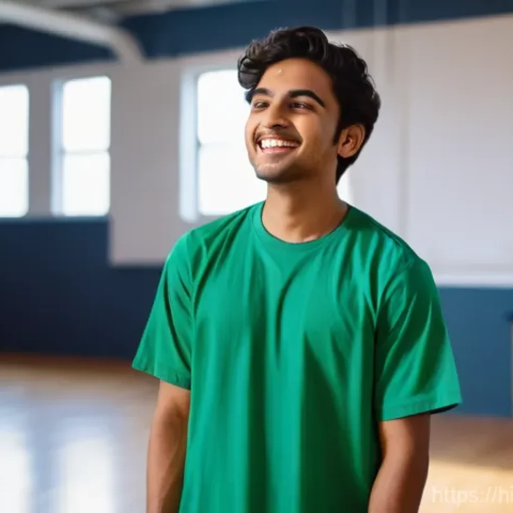 연극배우 자기계발 노하우 - "A focused young actor, wearing modest and comfortable athletic wear (like a t-shirt and track pants...